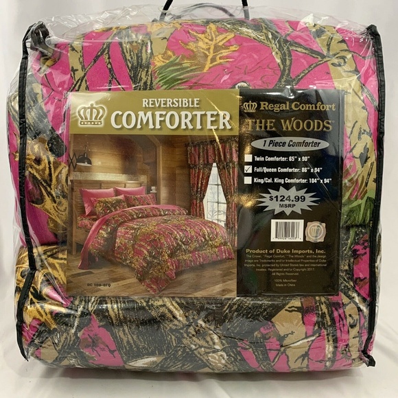 Hot Pink Camo Camouflage Full Queen Size Comforter - Picture 2 of 6
